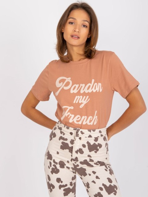 T-shirt FA-TS-7677.91P camelowy T-shirt FA-TS-7677.91P camelowy