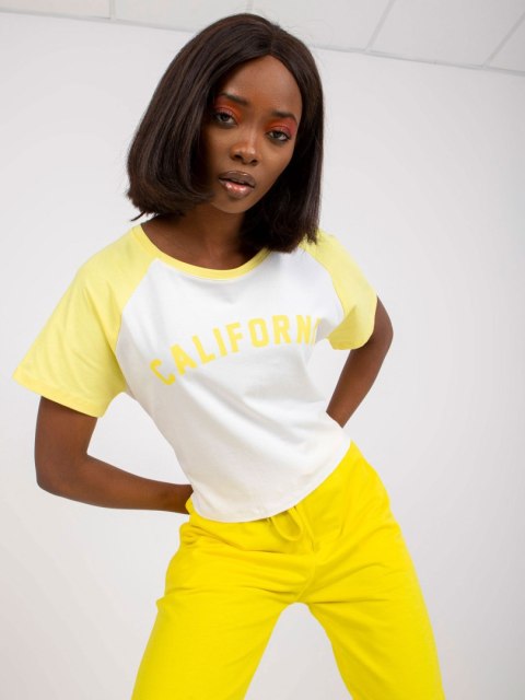 T-shirt FA-TS-7708.44 biało-żółty T-shirt FA-TS-7708.44 biało-żółty