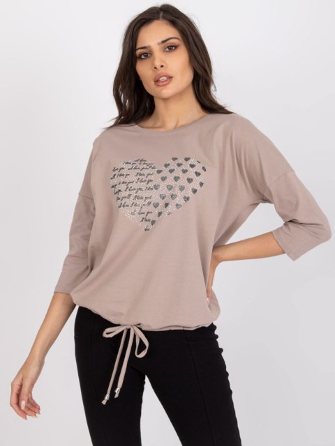 Bluzka RV-BZ-0229.13P ciemny bezowy L/XL Bluzka RV-BZ-0229.13P ciemny bezowy L/XL