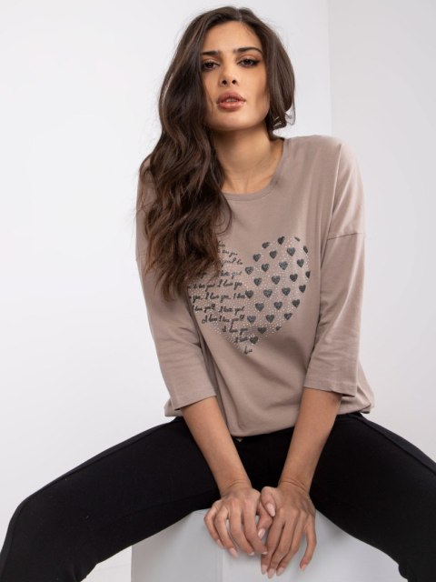Bluzka RV-BZ-0229.13P ciemny bezowy L/XL Bluzka RV-BZ-0229.13P ciemny bezowy L/XL