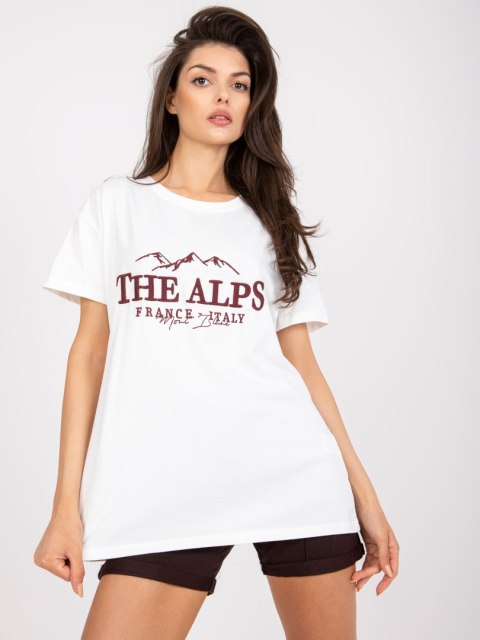 T-shirt FA-TS-7720.43P biało-brązowy T-shirt FA-TS-7720.43P biało-brązowy