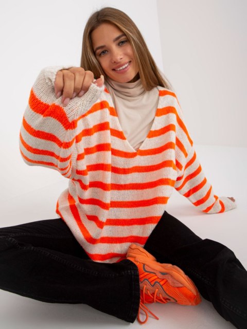 Sweter TW-SW-BI-M59.25 pomarańczowy Sweter TW-SW-BI-M59.25 pomarańczowy