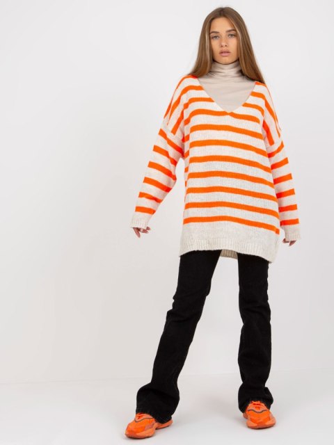 Sweter TW-SW-BI-M59.25 pomarańczowy Sweter TW-SW-BI-M59.25 pomarańczowy