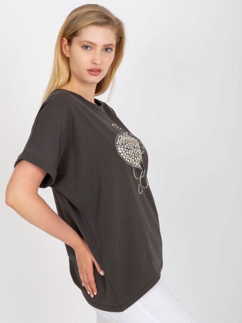 T-shirt RV-TS-7660.88P ciemny khaki T-shirt RV-TS-7660.88P ciemny khaki