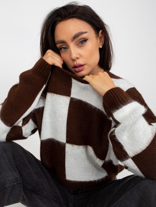 Sweter EM-SW-1034-01.91 biało-brązowy