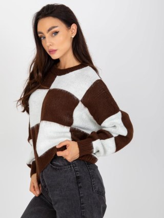 Sweter EM-SW-1034-01.91 biało-brązowy