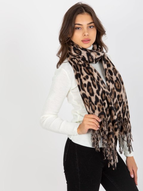 Szalik AT-SZ-1-892.39P czarno-beżowy Szalik AT-SZ-1-892.39P czarno-beżowy