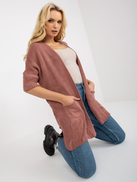 Kardigan LO-SW-LK-3002.98P ciemny różowy