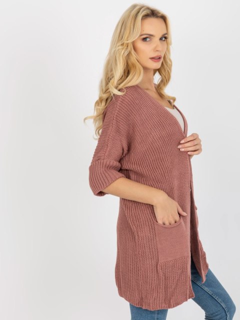 Kardigan LO-SW-LK-3002.98P ciemny różowy
