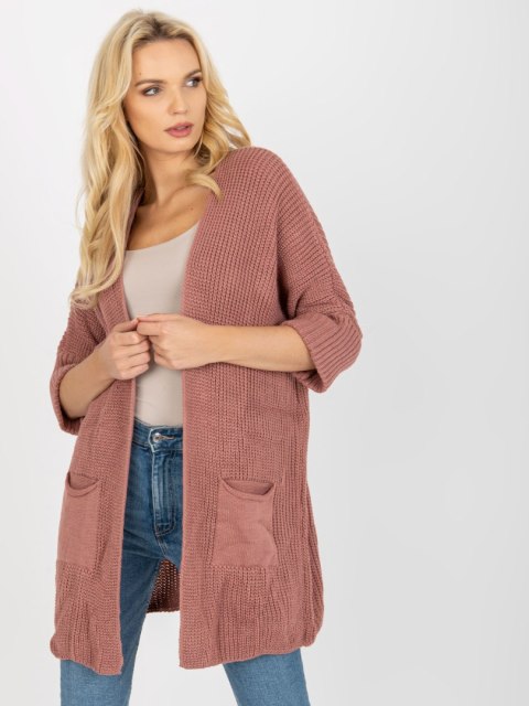 Kardigan LO-SW-LK-3002.98P ciemny różowy