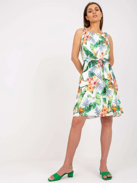Sukienka WN-SK-0806-5.44 biało-zielony L/XL Sukienka WN-SK-0806-5.44 biało-zielony L/XL