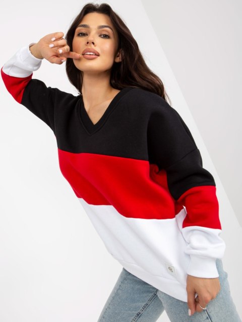 Bluza RV-BL-8377.89 czarno-czerwony Bluza RV-BL-8377.89 czarno-czerwony