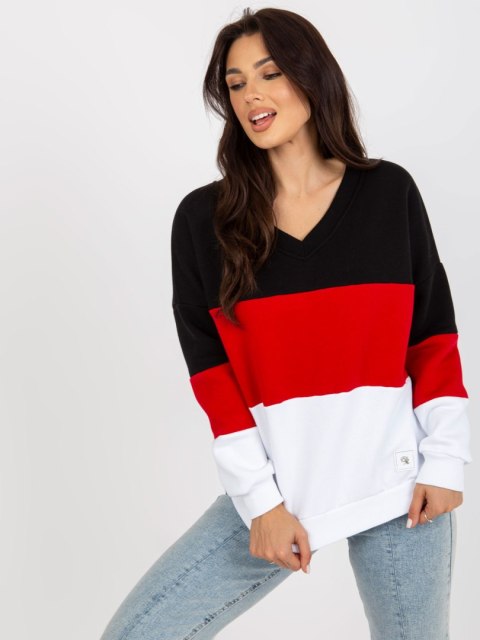 Bluza RV-BL-8377.89 czarno-czerwony Bluza RV-BL-8377.89 czarno-czerwony