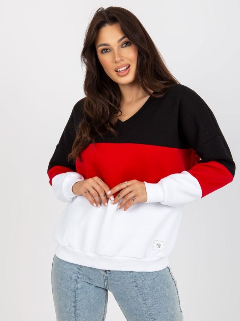 Bluza RV-BL-8377.89 czarno-czerwony Bluza RV-BL-8377.89 czarno-czerwony