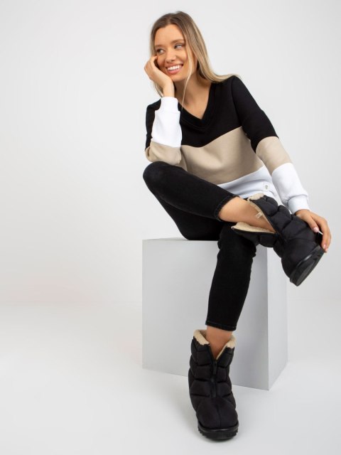 Bluza RV-BL-8377.89 czarno-beżowy