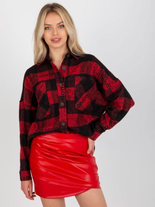 Koszula DN-KS-3990.95P czarno-czerwony M