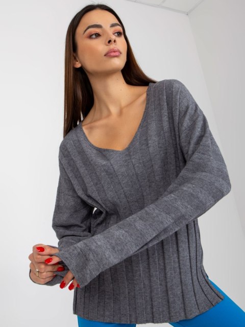 Sweter VI-SW-20233.19 ciemny szary Sweter VI-SW-20233.19 ciemny szary