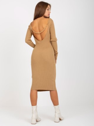 Sukienka NM-SK-NG-2307.06X camelowy L/XL