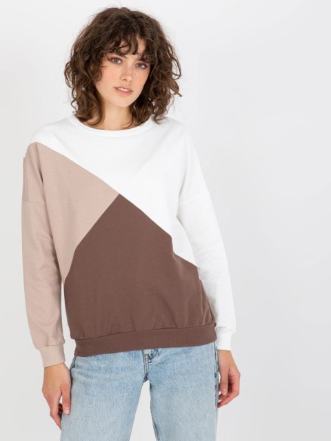 Bluza RV-BL-8463.41P biało-brązowy Bluza RV-BL-8463.41P biało-brązowy