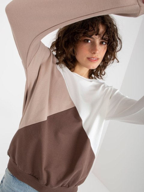 Bluza RV-BL-8463.41P biało-brązowy Bluza RV-BL-8463.41P biało-brązowy