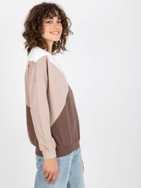 Bluza RV-BL-8463.41P biało-brązowy Bluza RV-BL-8463.41P biało-brązowy