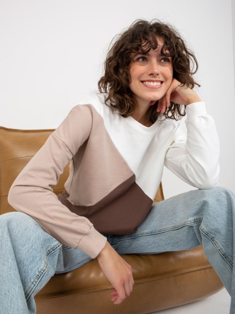Bluza RV-BL-8463.41P biało-brązowy Bluza RV-BL-8463.41P biało-brązowy