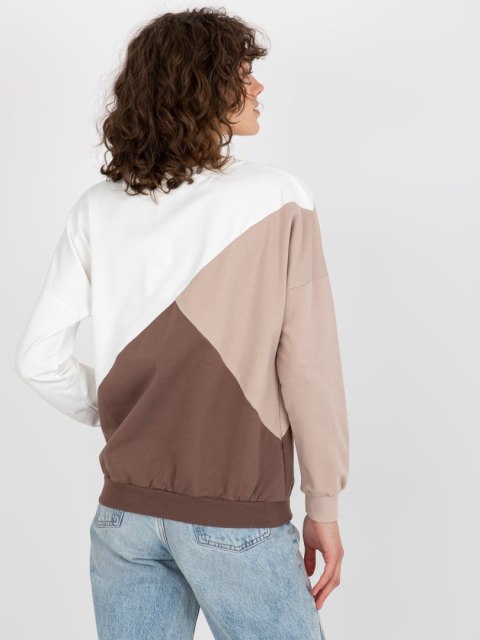 Bluza RV-BL-8463.41P biało-brązowy Bluza RV-BL-8463.41P biało-brązowy