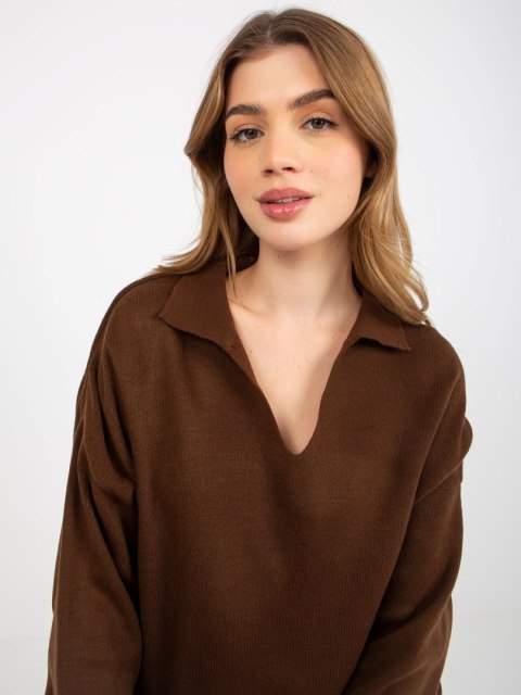 Sweter TO-SW-1711.23P ciemny brązowy Sweter TO-SW-1711.23P ciemny brązowy