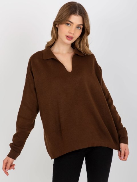 Sweter TO-SW-1711.23P ciemny brązowy Sweter TO-SW-1711.23P ciemny brązowy