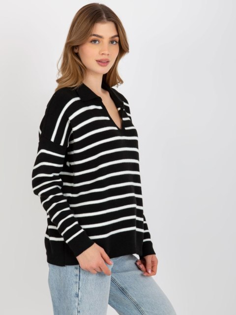 Sweter TO-SW-1711-3.15 czarno-biały Sweter TO-SW-1711-3.15 czarno-biały