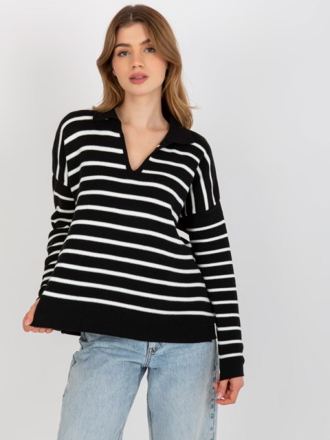 Sweter TO-SW-1711-3.15 czarno-biały Sweter TO-SW-1711-3.15 czarno-biały