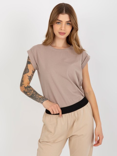 T-shirt RV-TS-4833.22X ciemny bezowy S