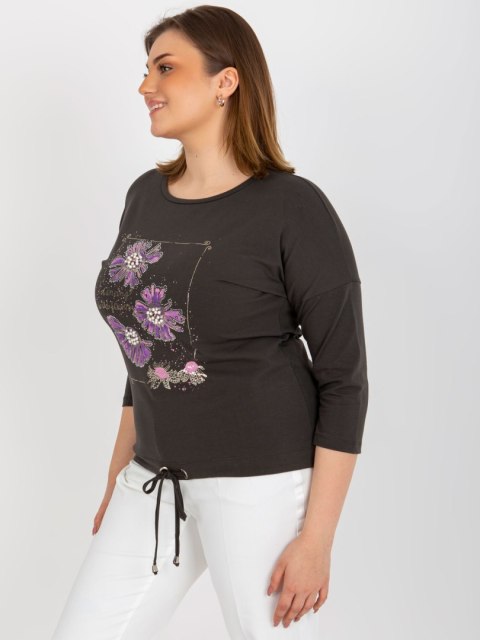 Bluzka RV-BZ-8457.47P ciemny khaki Bluzka RV-BZ-8457.47P ciemny khaki