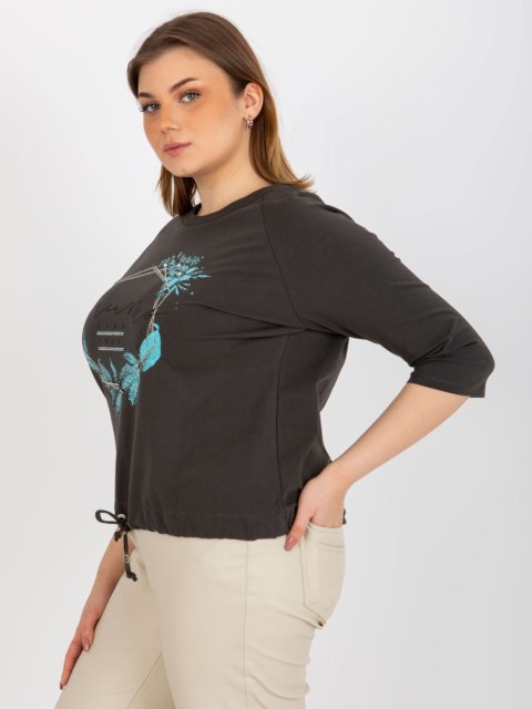 Bluzka RV-BZ-8458.01P ciemny khaki Bluzka RV-BZ-8458.01P ciemny khaki