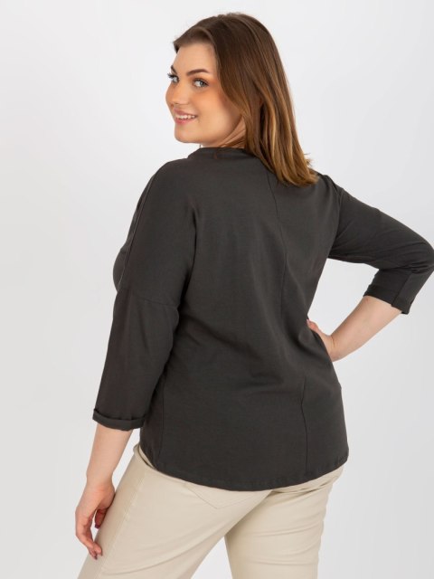 Bluzka RV-BZ-8484.15P ciemny khaki Bluzka RV-BZ-8484.15P ciemny khaki