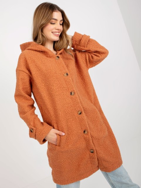 Płaszcz RV-PL-8449.98P ciemny pomarańczowy S/M Płaszcz RV-PL-8449.98P ciemny pomarańczowy S/M