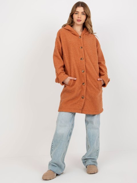 Płaszcz RV-PL-8449.98P ciemny pomarańczowy S/M Płaszcz RV-PL-8449.98P ciemny pomarańczowy S/M