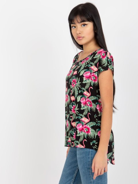 Bluzka D73771R10978P czarno-zielony L Bluzka D73771R10978P czarno-zielony L