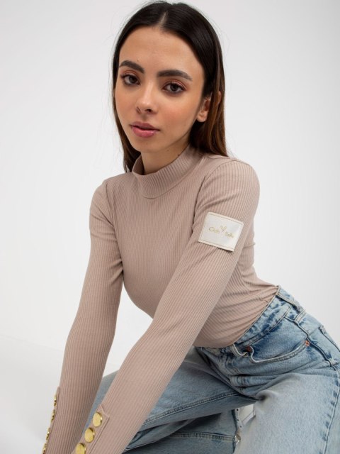 Bluzka TW-BZ-OB-009.28 ciemny bezowy XL Bluzka TW-BZ-OB-009.28 ciemny bezowy XL