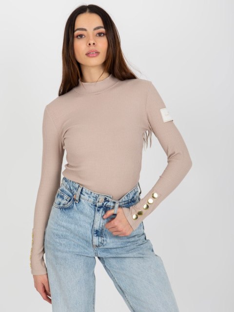 Bluzka TW-BZ-OB-009.28 ciemny bezowy XL Bluzka TW-BZ-OB-009.28 ciemny bezowy XL