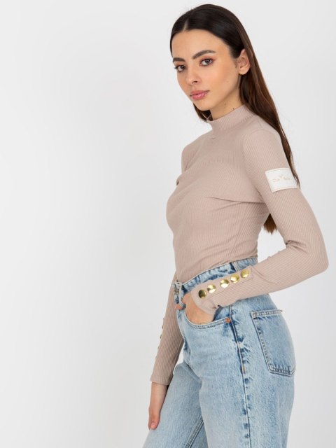 Bluzka TW-BZ-OB-009.28 ciemny bezowy XL Bluzka TW-BZ-OB-009.28 ciemny bezowy XL