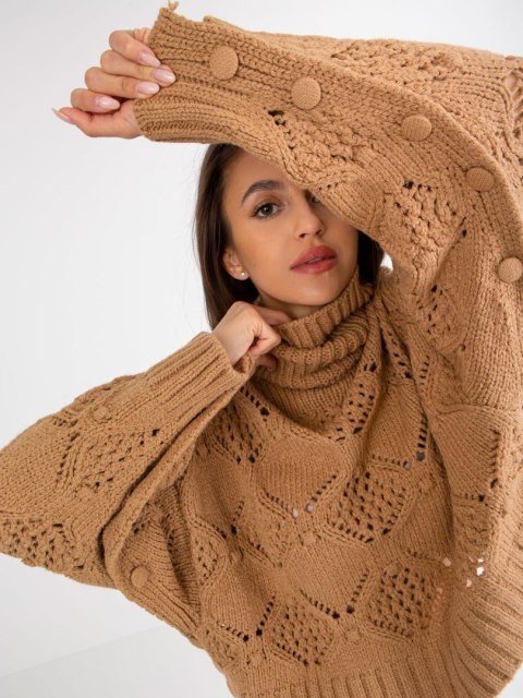 Sweter EM-SW-1037-01.24X camelowy Sweter EM-SW-1037-01.24X camelowy