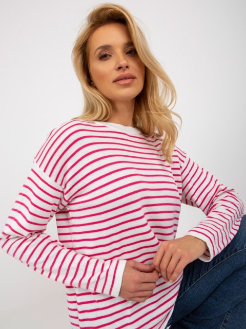 Sweter LC-SW-6006.22 biało-różowy Sweter LC-SW-6006.22 biało-różowy