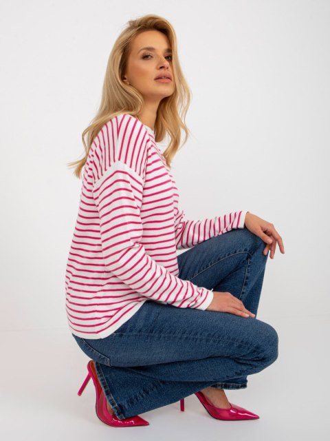 Sweter LC-SW-6006.22 biało-różowy Sweter LC-SW-6006.22 biało-różowy