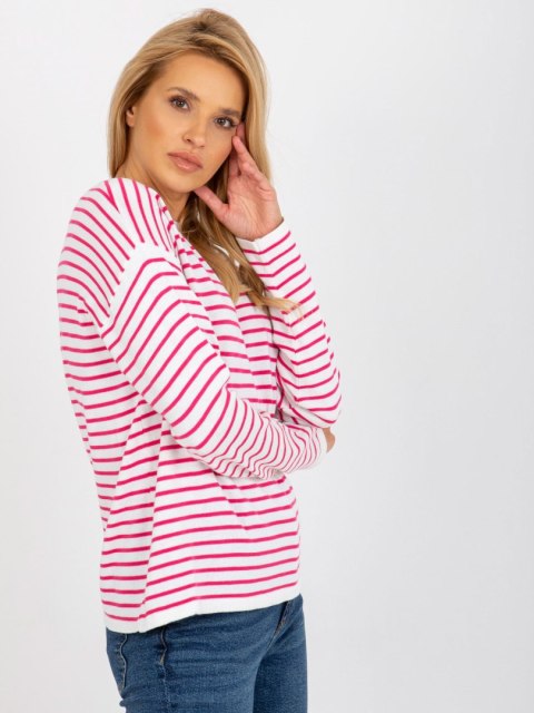 Sweter LC-SW-6006.22 biało-różowy Sweter LC-SW-6006.22 biało-różowy
