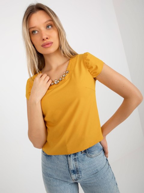 Bluzka LK-BZ-505783-1.42P ciemny żółty 40 Bluzka LK-BZ-505783-1.42P ciemny żółty 40
