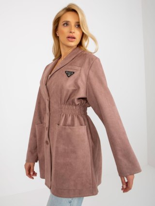 Płaszcz LK-PL-509128.19 ciemny różowy