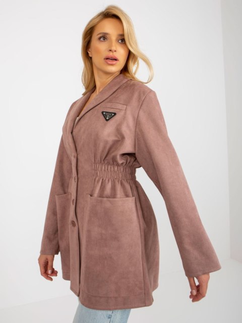 Płaszcz LK-PL-509128.19 ciemny różowy