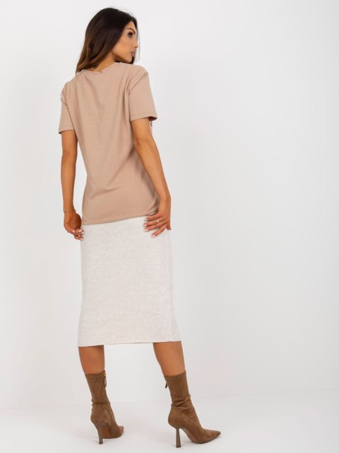 T-shirt FA-TS-8384.90 ciemny bezowy T-shirt FA-TS-8384.90 ciemny bezowy