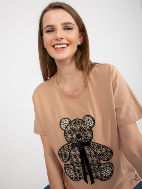 T-shirt FA-TS-8443.84P camelowy T-shirt FA-TS-8443.84P camelowy